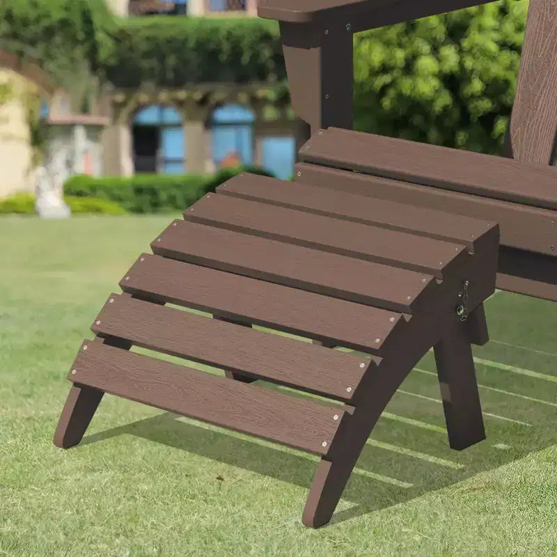 Hyleory HDPE Foldable Outdoor Folding Ottoman Patio Footrest for Adirondack Chairs