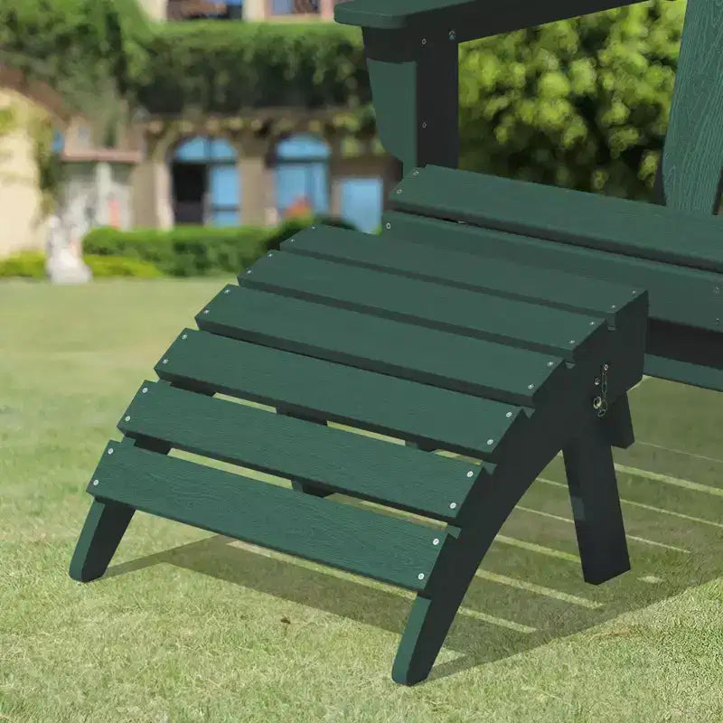 Hyleory HDPE Foldable Outdoor Folding Ottoman Patio Footrest for Adirondack Chairs