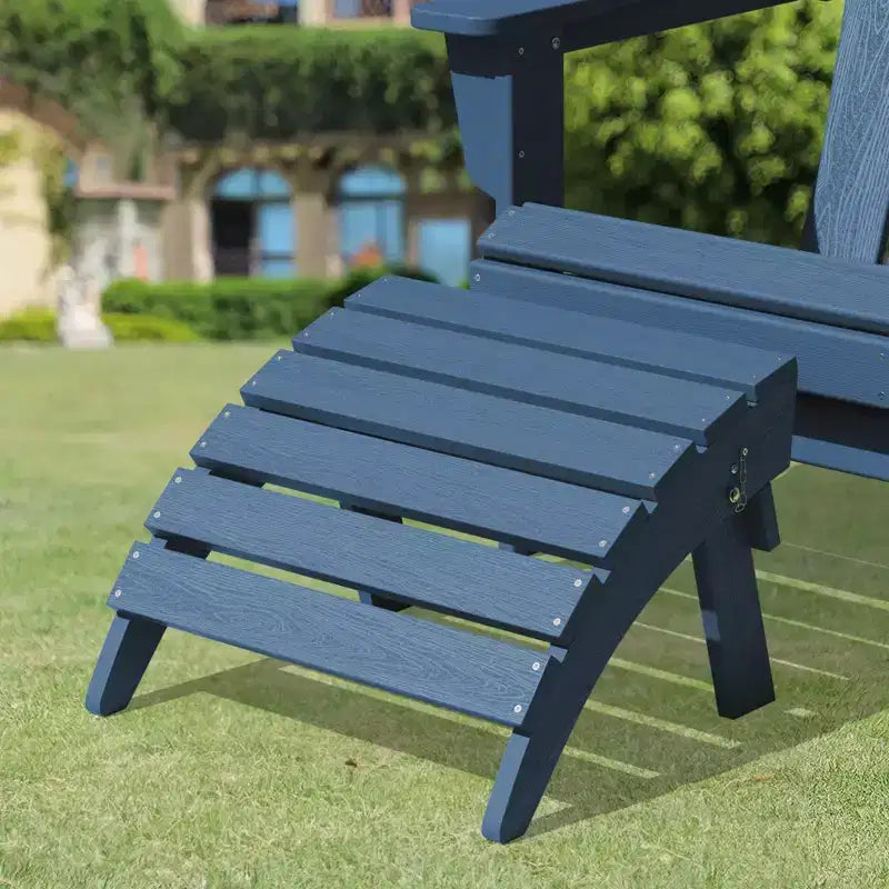 Hyleory HDPE Foldable Outdoor Folding Ottoman Patio Footrest for Adirondack Chairs