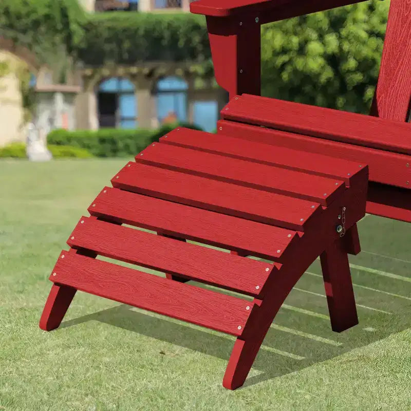 Hyleory HDPE Foldable Outdoor Folding Ottoman Patio Footrest for Adirondack Chairs