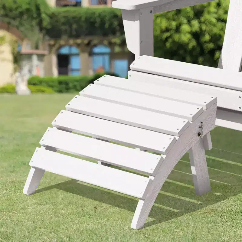 Hyleory HDPE Foldable Outdoor Folding Ottoman Patio Footrest for Adirondack Chairs