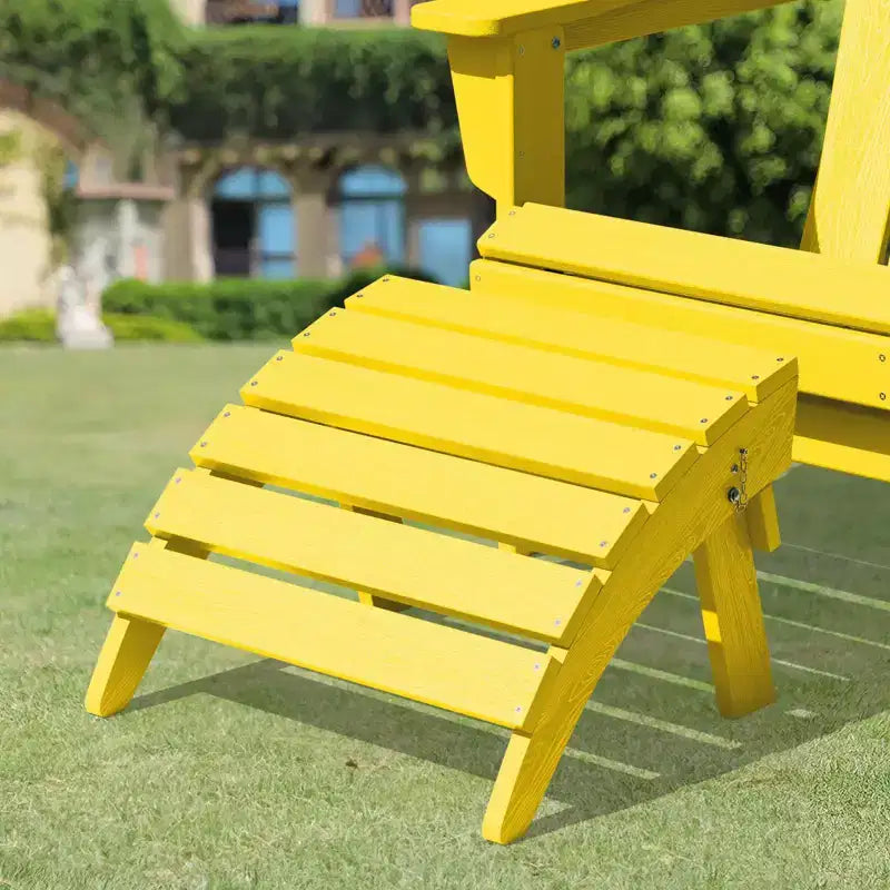 Hyleory HDPE Foldable Outdoor Folding Ottoman Patio Footrest for Adirondack Chairs