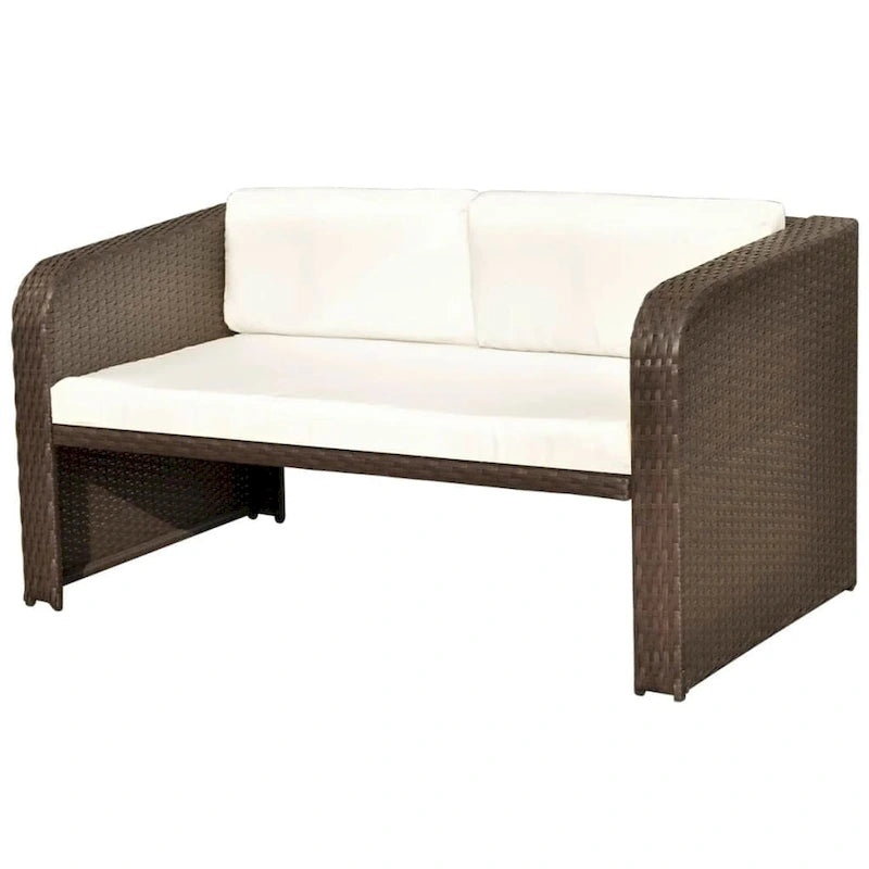 vidaXL Salon de jardin 4 pièces avec table en rotin