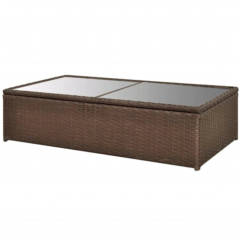 vidaXL Salon de jardin 4 pièces avec table en rotin
