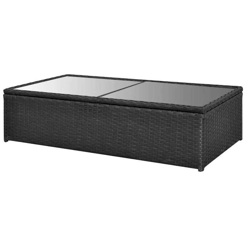 vidaXL Salon de jardin 4 pièces avec table en rotin