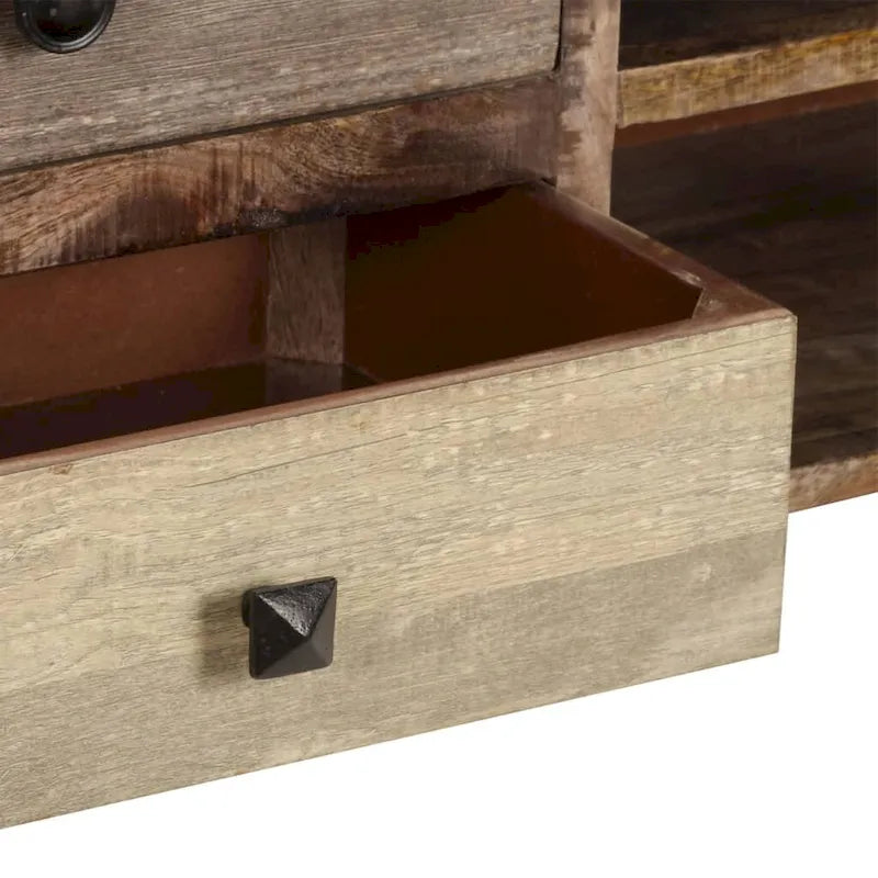vidaXL Meuble TV 118x30x40 cm Bois de manguier massif