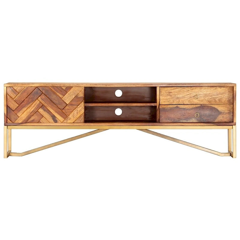 vidaXL Meuble TV 140x30x45 cm Bois de Sesham Massif