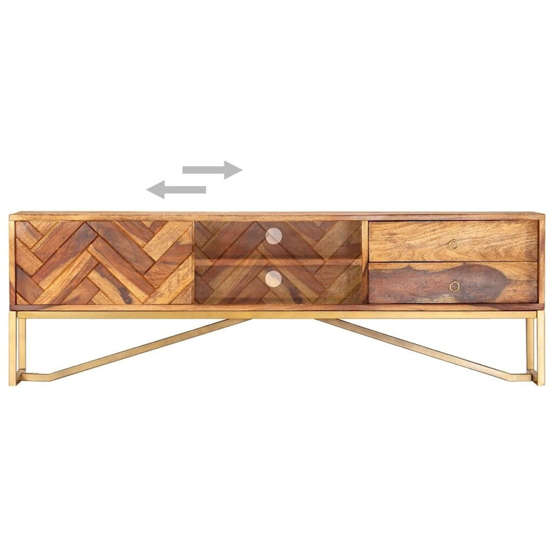 vidaXL Meuble TV 140x30x45 cm Bois de Sesham Massif