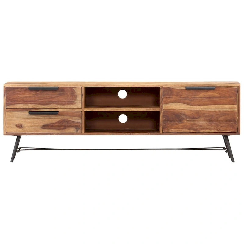 vidaXL Meuble TV 140x28x47 cm Bois massif de Sesham