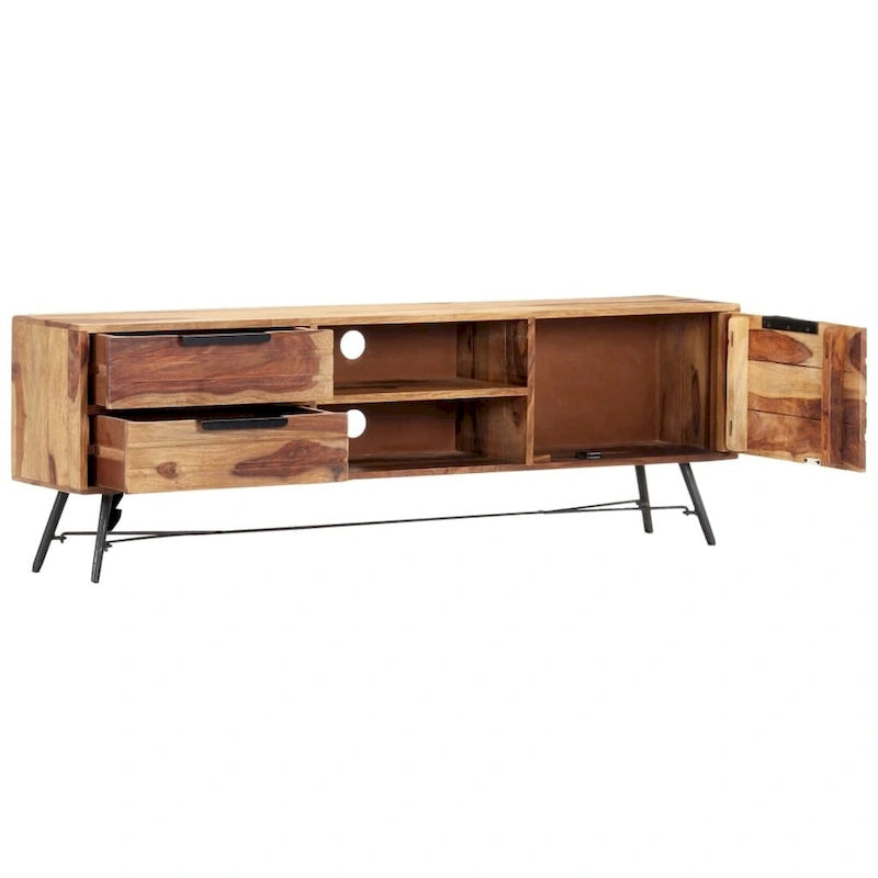 vidaXL Meuble TV 140x28x47 cm Bois massif de Sesham