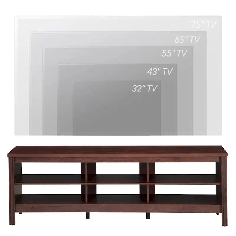 Meuble TV pour Télévision 75 Pouces, Meuble TV en Bois avec Rangement, 70