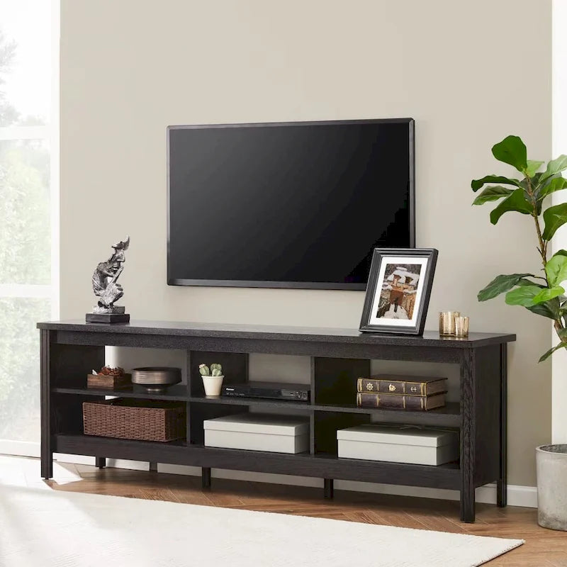 Meuble TV pour Télévision 75 Pouces, Meuble TV en Bois avec Rangement, 70