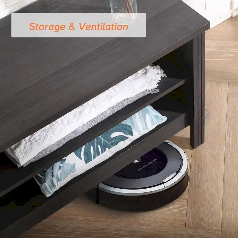 Meuble TV pour Télévision 75 Pouces, Meuble TV en Bois avec Rangement, 70