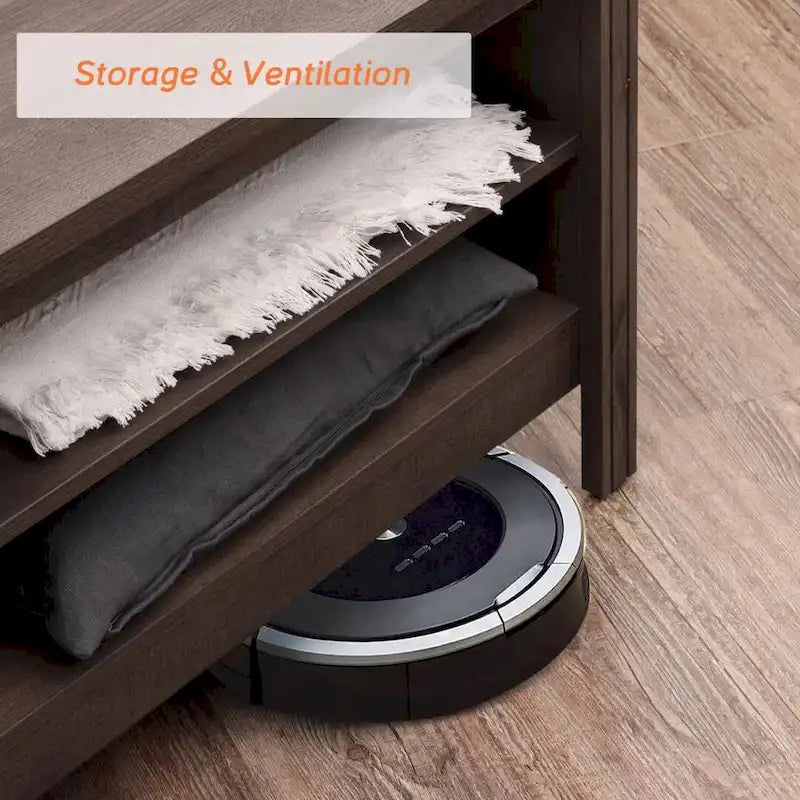 Meuble TV pour Télévision 75 Pouces, Meuble TV en Bois avec Rangement, 70