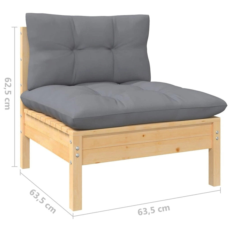 vidaXL Salon de jardin 11 pcs avec coussins en pin massif multicolore