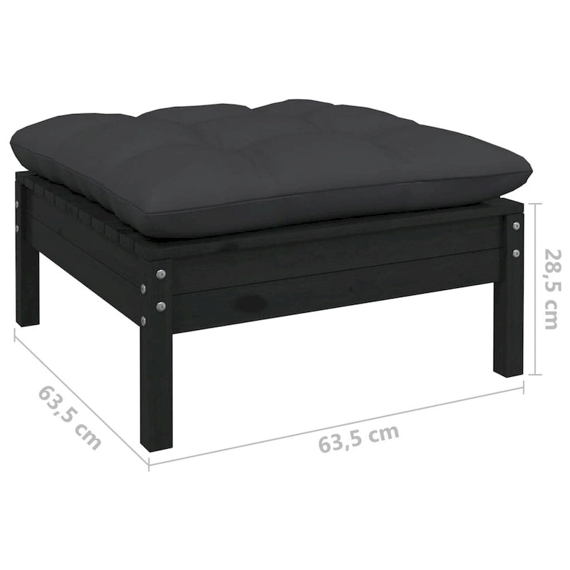 vidaXL Salon de jardin 11 pcs avec coussins en pin massif multicolore