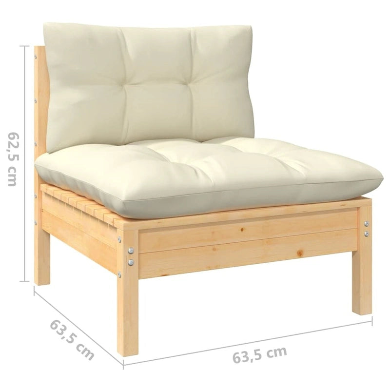 vidaXL Salon de jardin 11 pcs avec coussins en pin massif multicolore