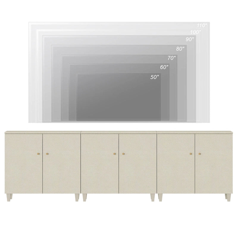 WAMPAT Modern TV Stand, Tall Entertainment Center with Doors