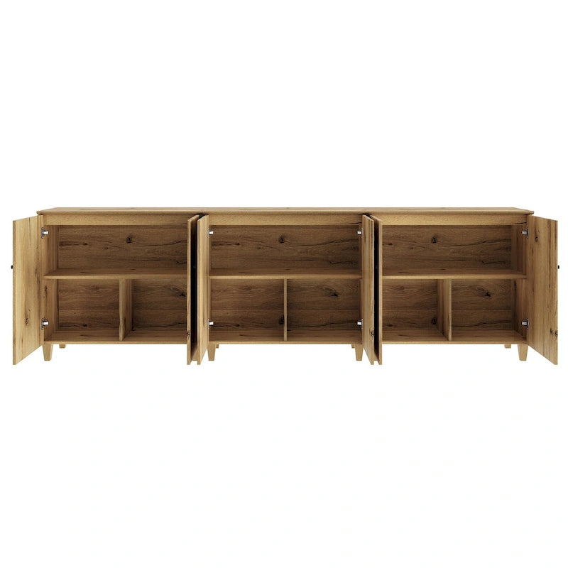 WAMPAT Modern TV Stand, Tall Entertainment Center with Doors