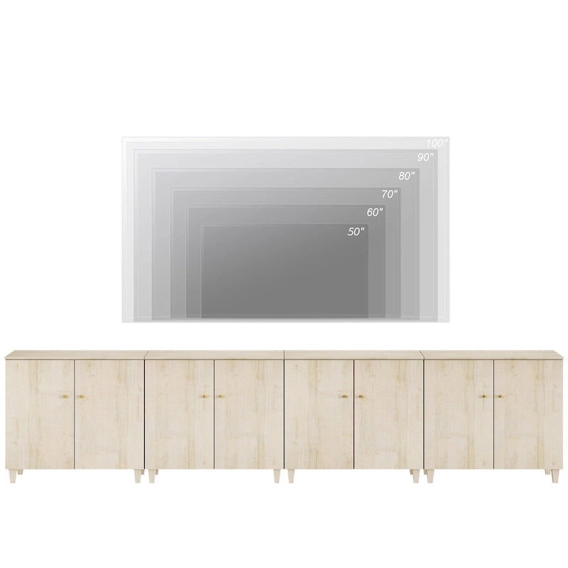 WAMPAT Modern TV Stand, Tall Entertainment Center with Doors