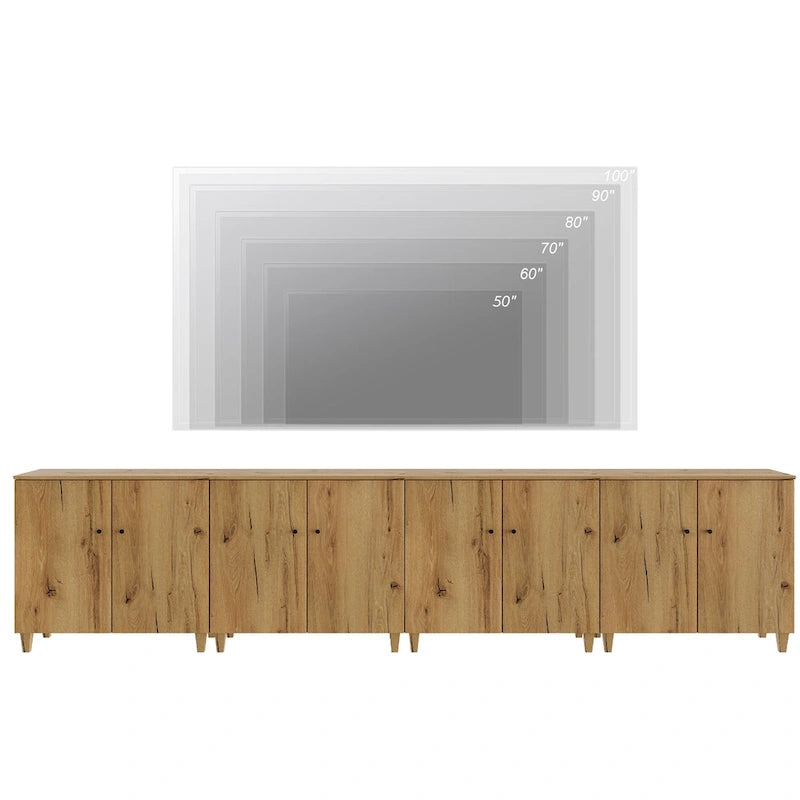 WAMPAT Modern TV Stand, Tall Entertainment Center with Doors