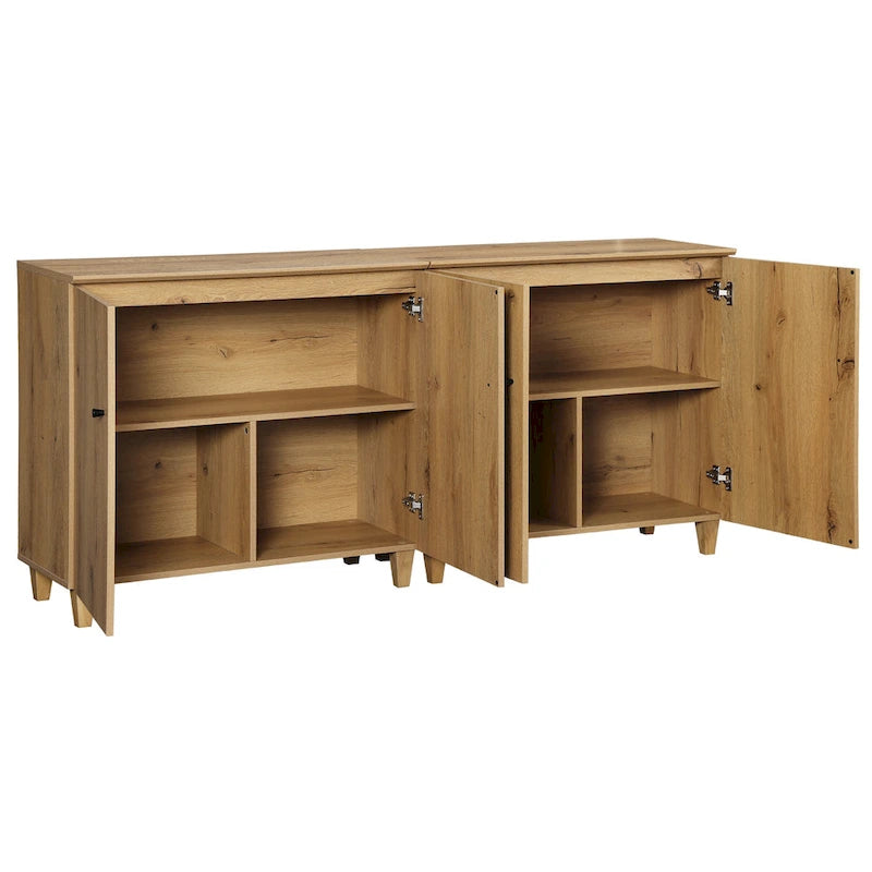 WAMPAT Modern TV Stand, Tall Entertainment Center with Doors