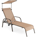 Costway Chaise Longue de Patio Robuste 5 Niveaux Réglable Extérieur - Voir Détails