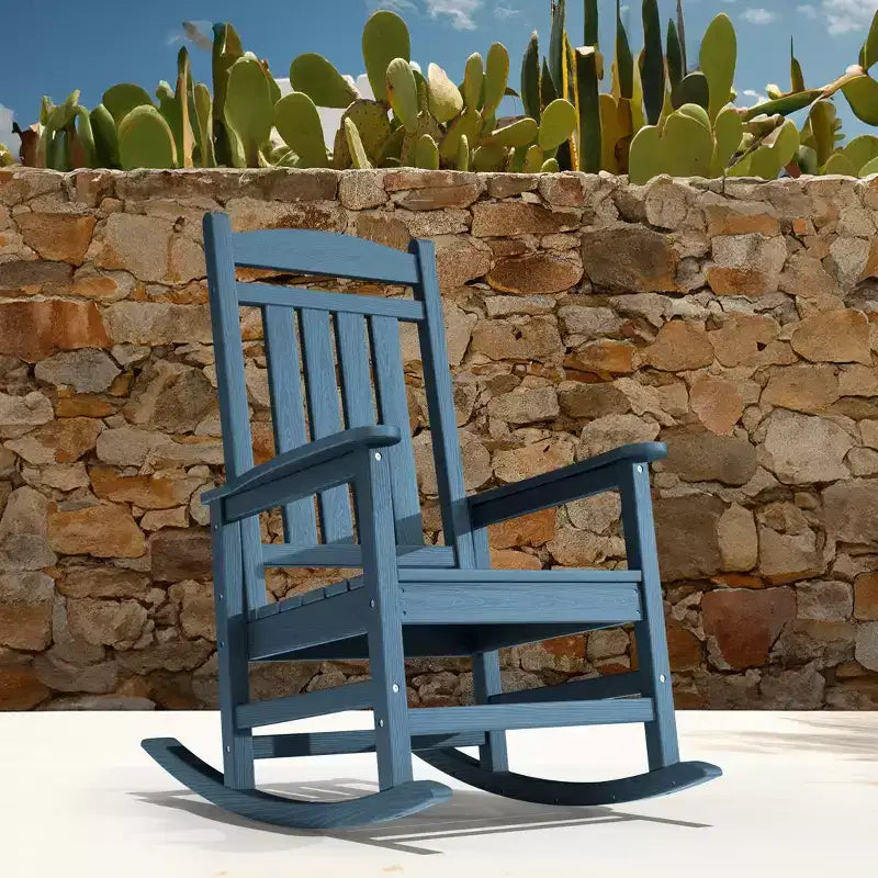 Chaise Adirondack à bascule Hyleory en PEHD, chaise d'extérieur extra large pour toutes les saisons