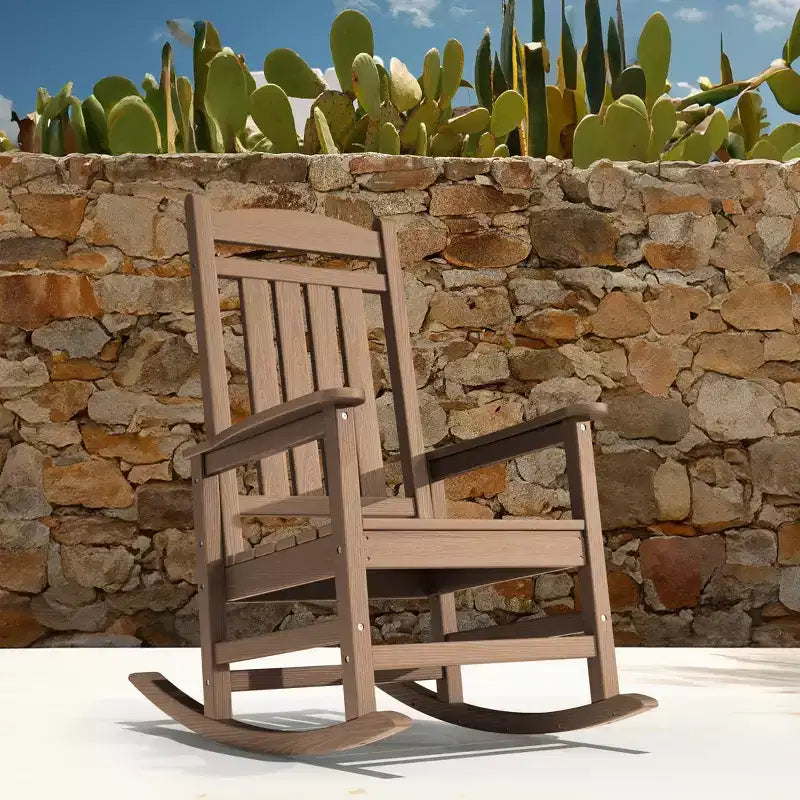 Chaise Adirondack à bascule Hyleory en PEHD, chaise d'extérieur extra large pour toutes les saisons