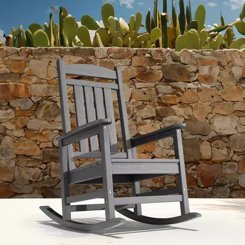 Chaise Adirondack à bascule Hyleory en PEHD, chaise d'extérieur extra large pour toutes les saisons