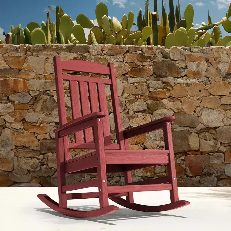 Chaise Adirondack à bascule Hyleory en PEHD, chaise d'extérieur extra large pour toutes les saisons