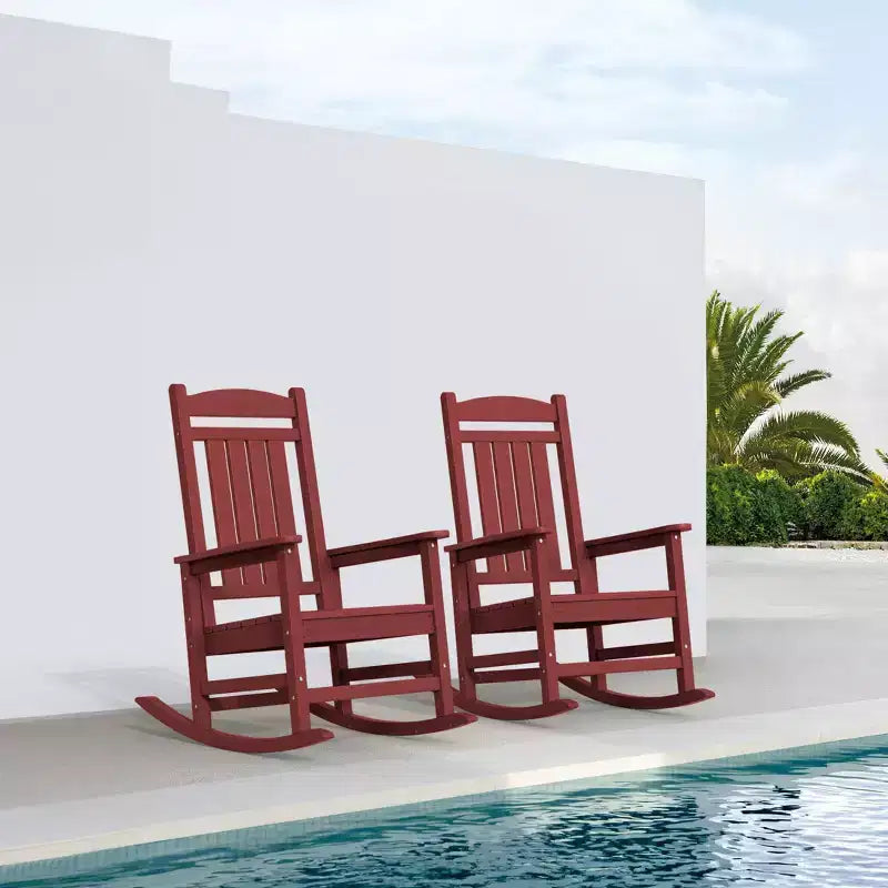 Chaise Adirondack à bascule Hyleory en PEHD, chaise d'extérieur extra large pour toutes les saisons