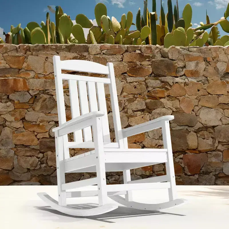 Chaise Adirondack à bascule Hyleory en PEHD, chaise d'extérieur extra large pour toutes les saisons