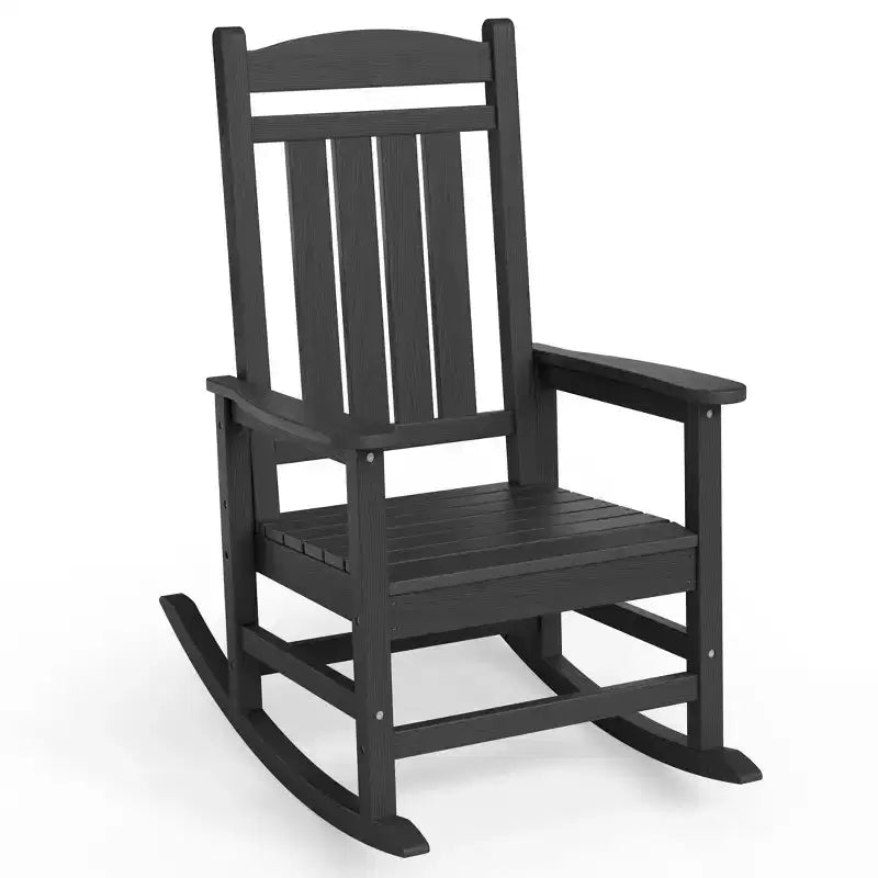 Chaise Adirondack à bascule Hyleory en PEHD, chaise d'extérieur extra large pour toutes les saisons