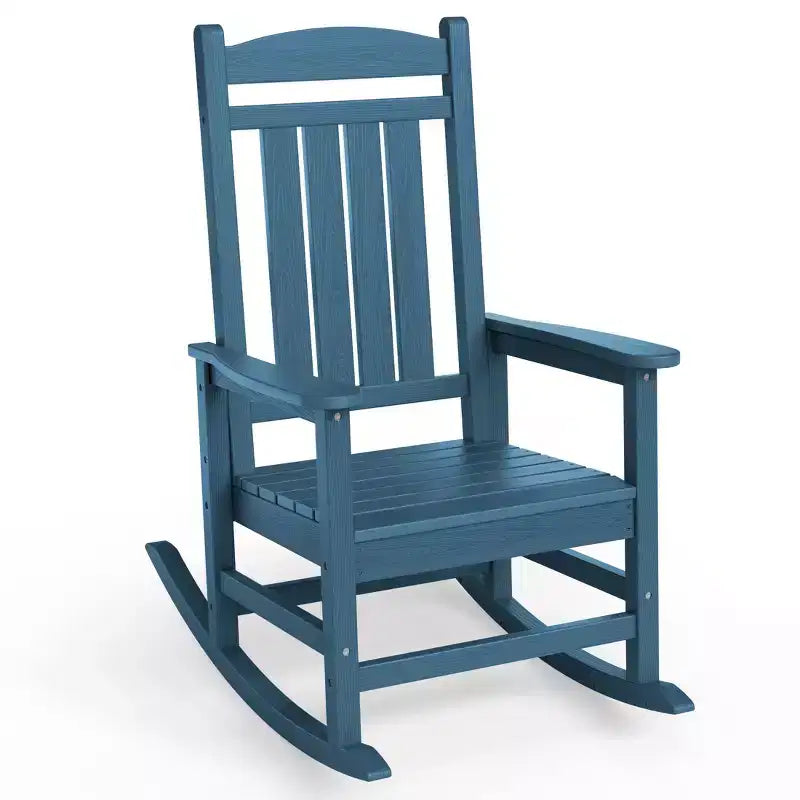 Hyleory HDPE Patio Rocking Adirondack Chair, Extra Wide Outdoor Chair for All Seasons