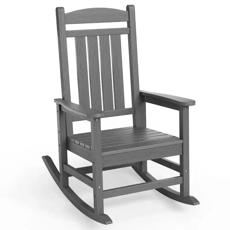 Hyleory HDPE Patio Rocking Adirondack Chair, Extra Wide Outdoor Chair for All Seasons