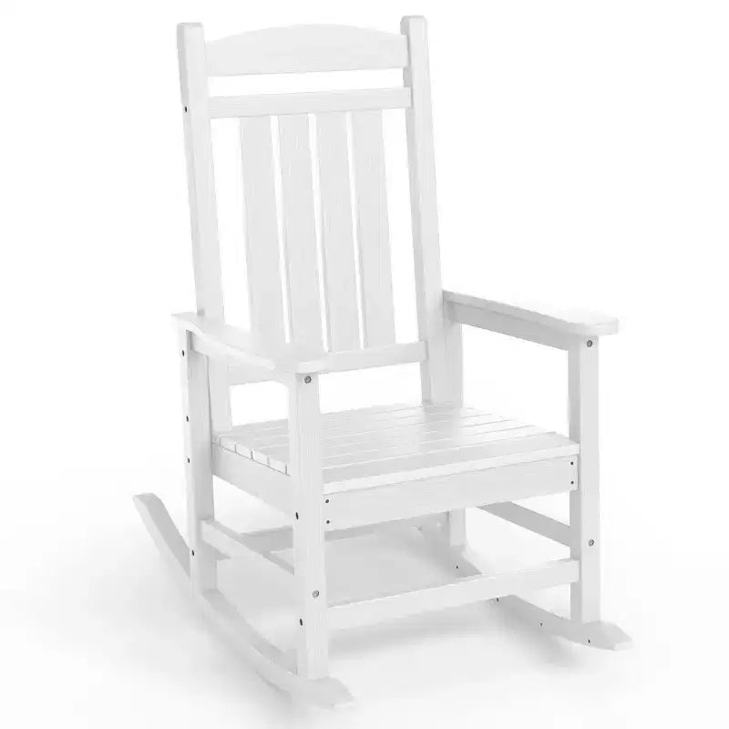 Hyleory HDPE Patio Rocking Adirondack Chair, Extra Wide Outdoor Chair for All Seasons