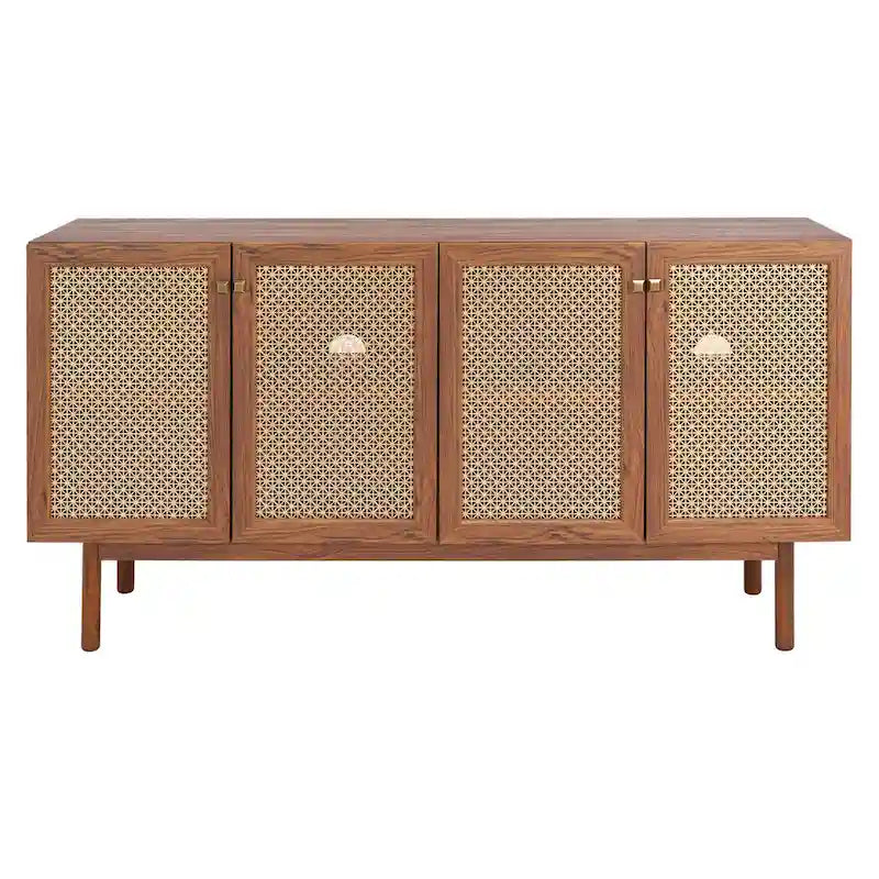 Meuble TV SAFAVIEH Micaela avec rangement, 4 portes, 160,3 cm – 160,3 cm (L) x 41,4 cm (P) x 80,5 cm (H) – 63Wx16Dx32H