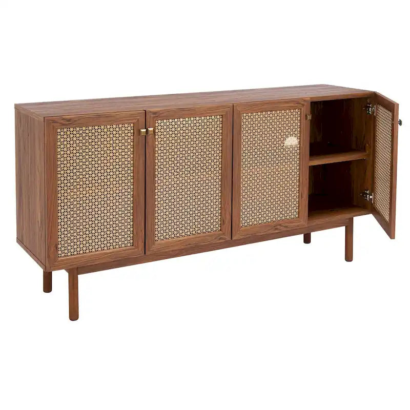 Meuble TV SAFAVIEH Micaela avec rangement, 4 portes, 160,3 cm – 160,3 cm (L) x 41,4 cm (P) x 80,5 cm (H) – 63Wx16Dx32H