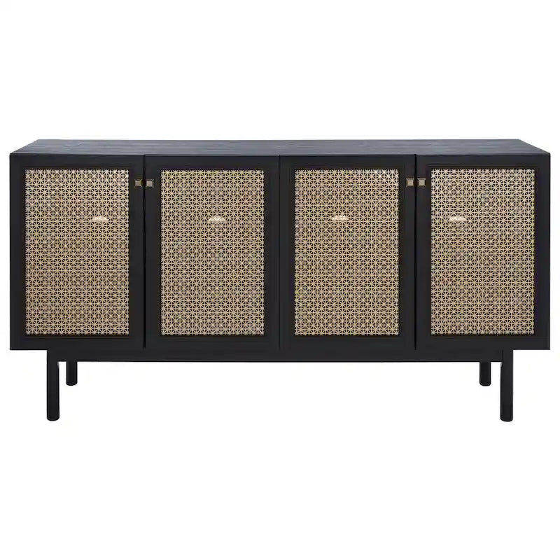 Meuble TV SAFAVIEH Micaela avec rangement, 4 portes, 160,3 cm – 160,3 cm (L) x 41,4 cm (P) x 80,5 cm (H) – 63Wx16Dx32H
