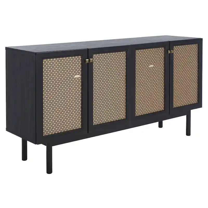 Meuble TV SAFAVIEH Micaela avec rangement, 4 portes, 160,3 cm – 160,3 cm (L) x 41,4 cm (P) x 80,5 cm (H) – 63Wx16Dx32H