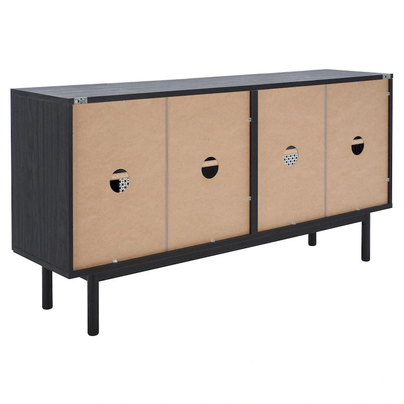 Meuble TV SAFAVIEH Micaela avec rangement, 4 portes, 160,3 cm – 160,3 cm (L) x 41,4 cm (P) x 80,5 cm (H) – 63Wx16Dx32H