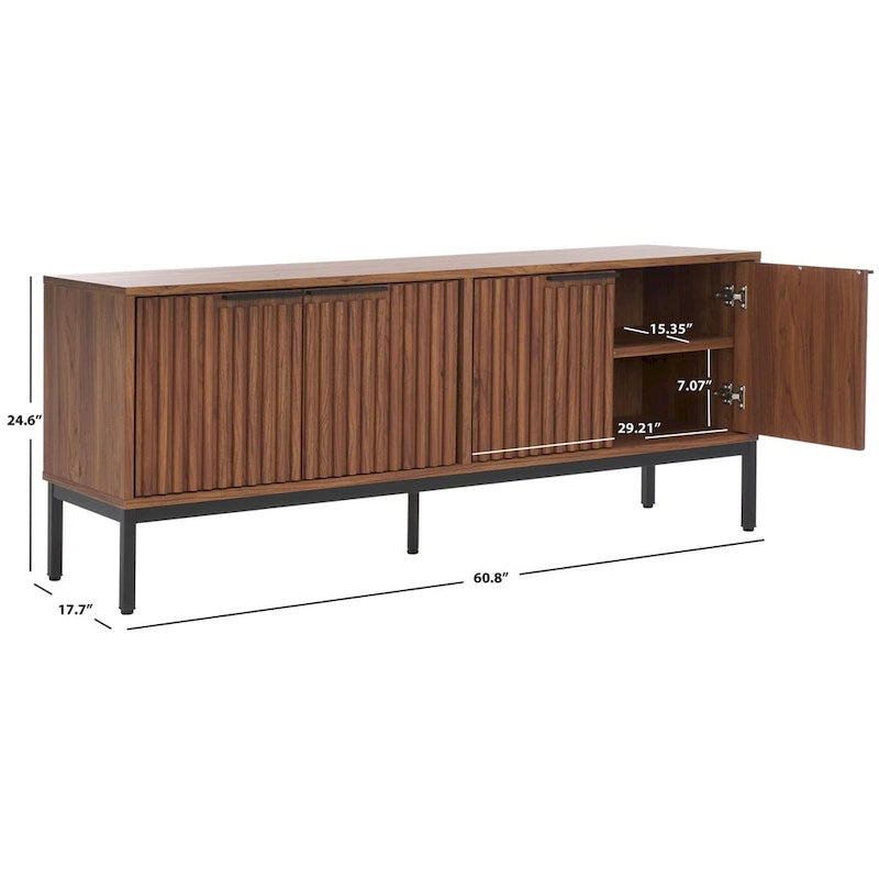 Meuble TV/multimédia Deandra à 4 portes SAFAVIEH (convient aux téléviseurs à écran plat jusqu'à 65 pouces) - 154,4 cm x 44,9 cm x 62,5 cm - 61Lx18Px25H