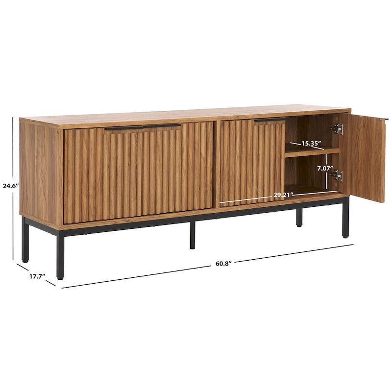 Meuble TV/multimédia Deandra à 4 portes SAFAVIEH (convient aux téléviseurs à écran plat jusqu'à 65 pouces) - 154,4 cm x 44,9 cm x 62,5 cm - 61Lx18Px25H