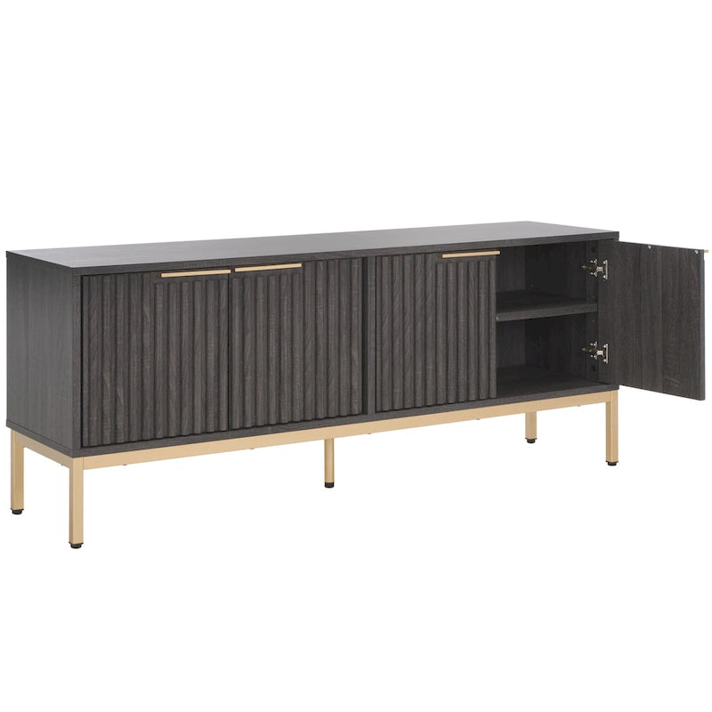 Meuble TV/multimédia Deandra à 4 portes SAFAVIEH (convient aux téléviseurs à écran plat jusqu'à 65 pouces) - 154,4 cm x 44,9 cm x 62,5 cm - 61Lx18Px25H