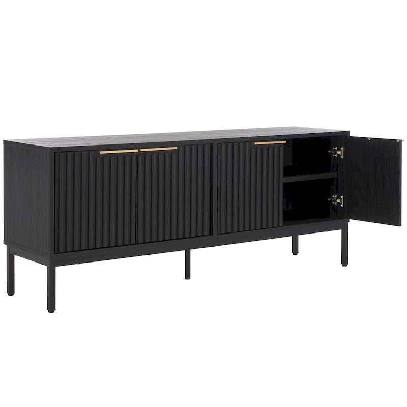 Meuble TV/multimédia Deandra à 4 portes SAFAVIEH (convient aux téléviseurs à écran plat jusqu'à 65 pouces) - 154,4 cm x 44,9 cm x 62,5 cm - 61Lx18Px25H