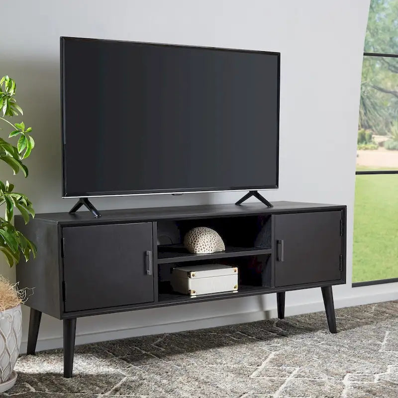Meuble TV de rangement Maegan Mid-Century 120 cm SAFAVIEH - 120 cm L x 40 cm l x 51 cm H - 120L x 40l x 51H