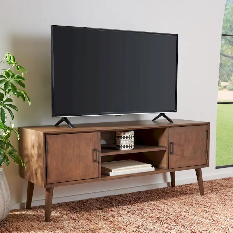 Meuble TV de rangement Maegan Mid-Century 120 cm SAFAVIEH - 120 cm L x 40 cm l x 51 cm H - 120L x 40l x 51H
