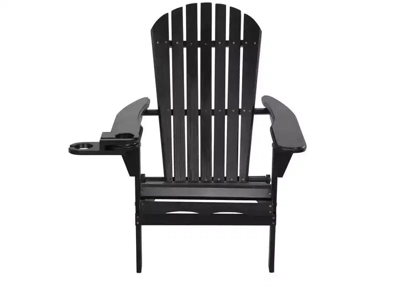 Jiallo Foldable Adirondack Chair with cup holder Bristro Set, 2 Foldable Adirondack Chairs with cup holders and 1 End Table