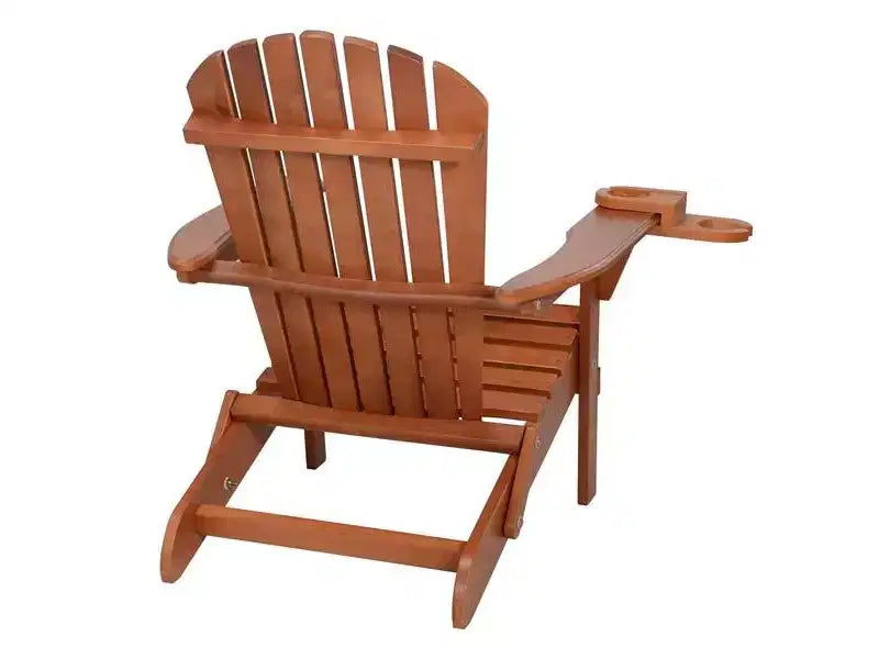 Jiallo Foldable Adirondack Chair with cup holders with Ottoman